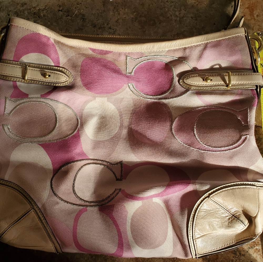 Coach optic art large handbag genuine